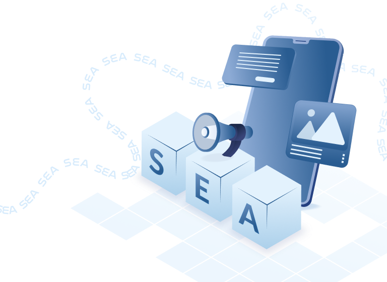 Suchmaschinenwerbung (SEA) Illustration